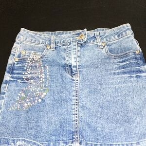 Arizona Jean Co. Embellished Denim Skirt Sz Slim 12